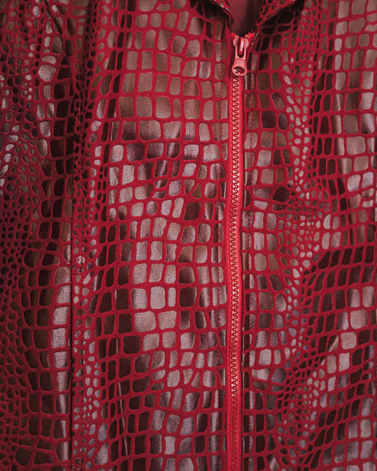 Burgundy Croc Jacket