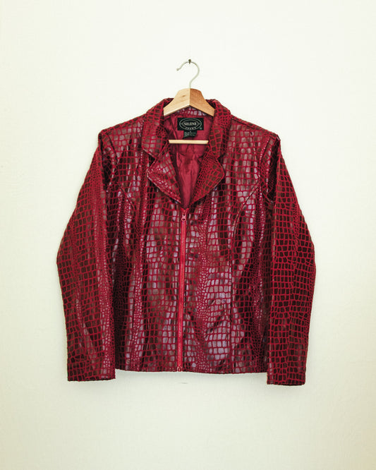 Burgundy Croc Jacket