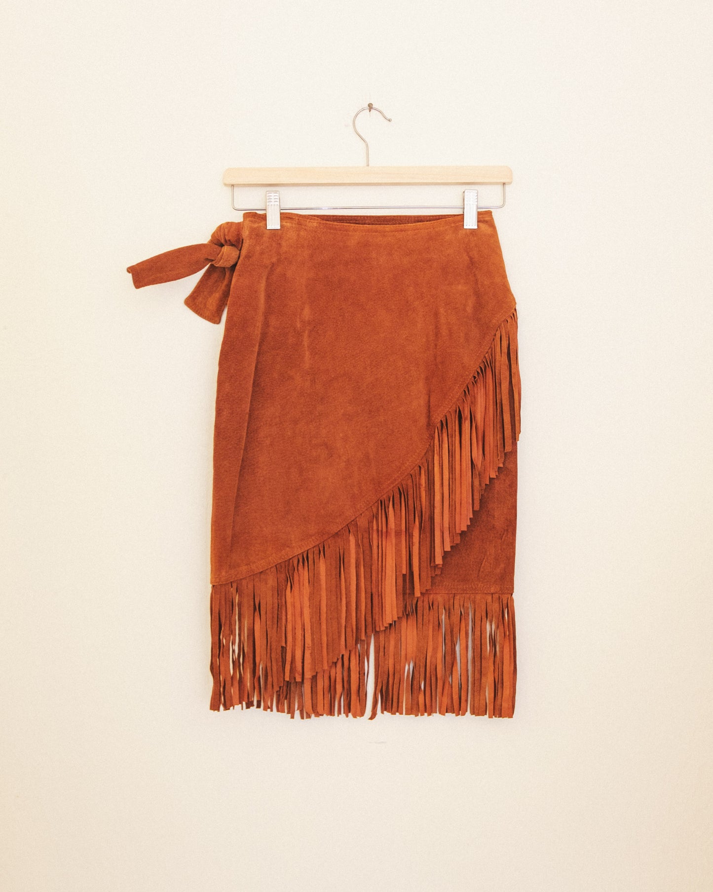 Suede Fringe Skirt