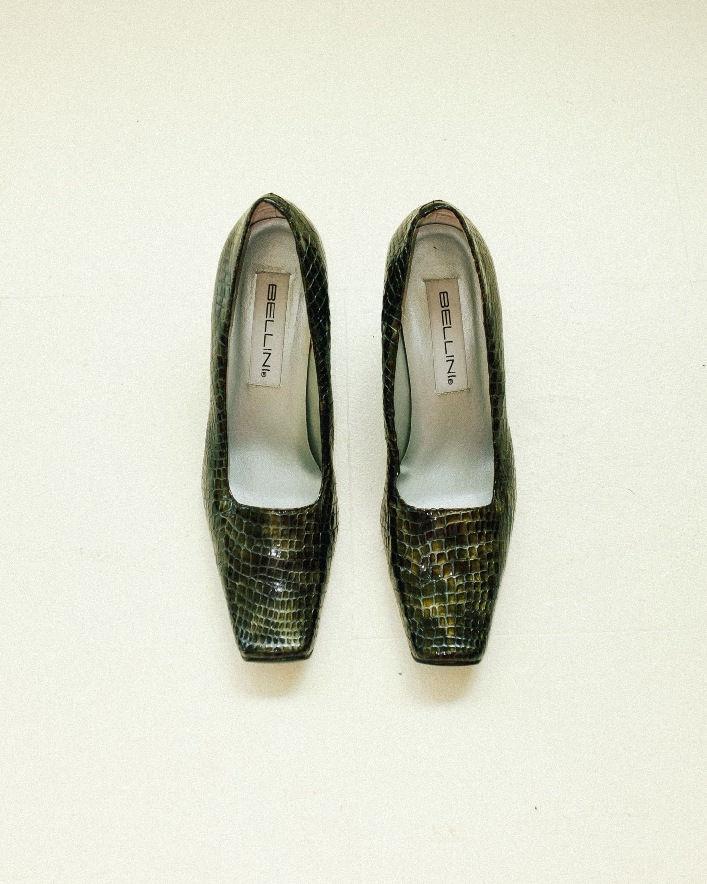 Olive Patent Block Heels 8.5