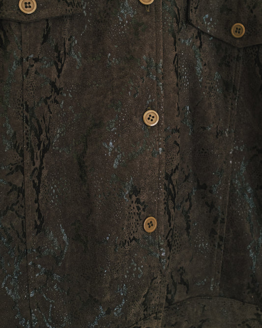 Olive Python Trucker Jacket