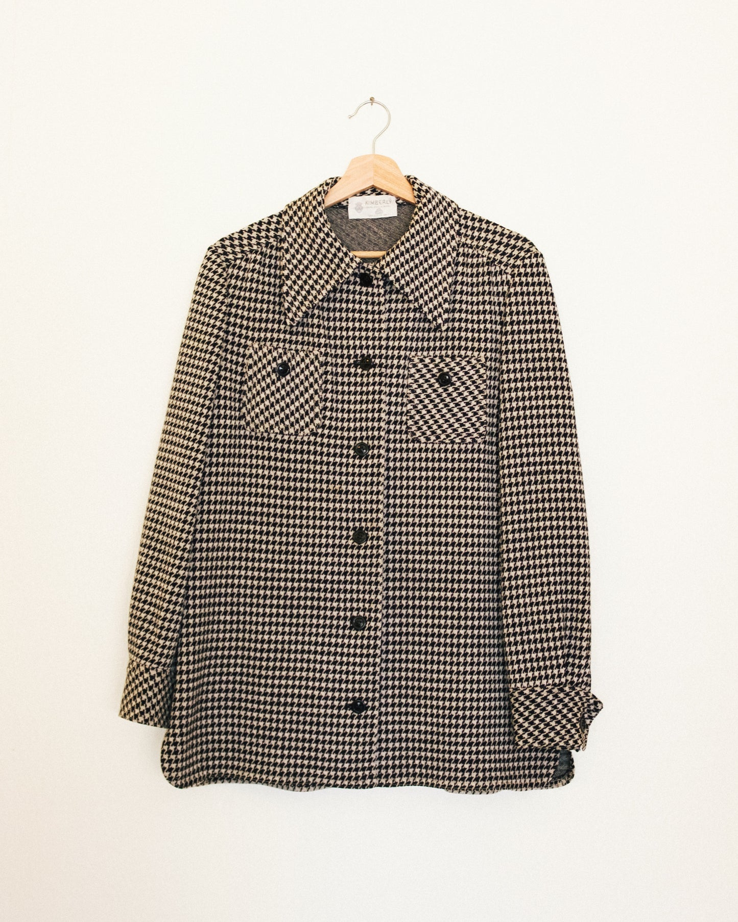 70's Houndstooth Shirt Jacket