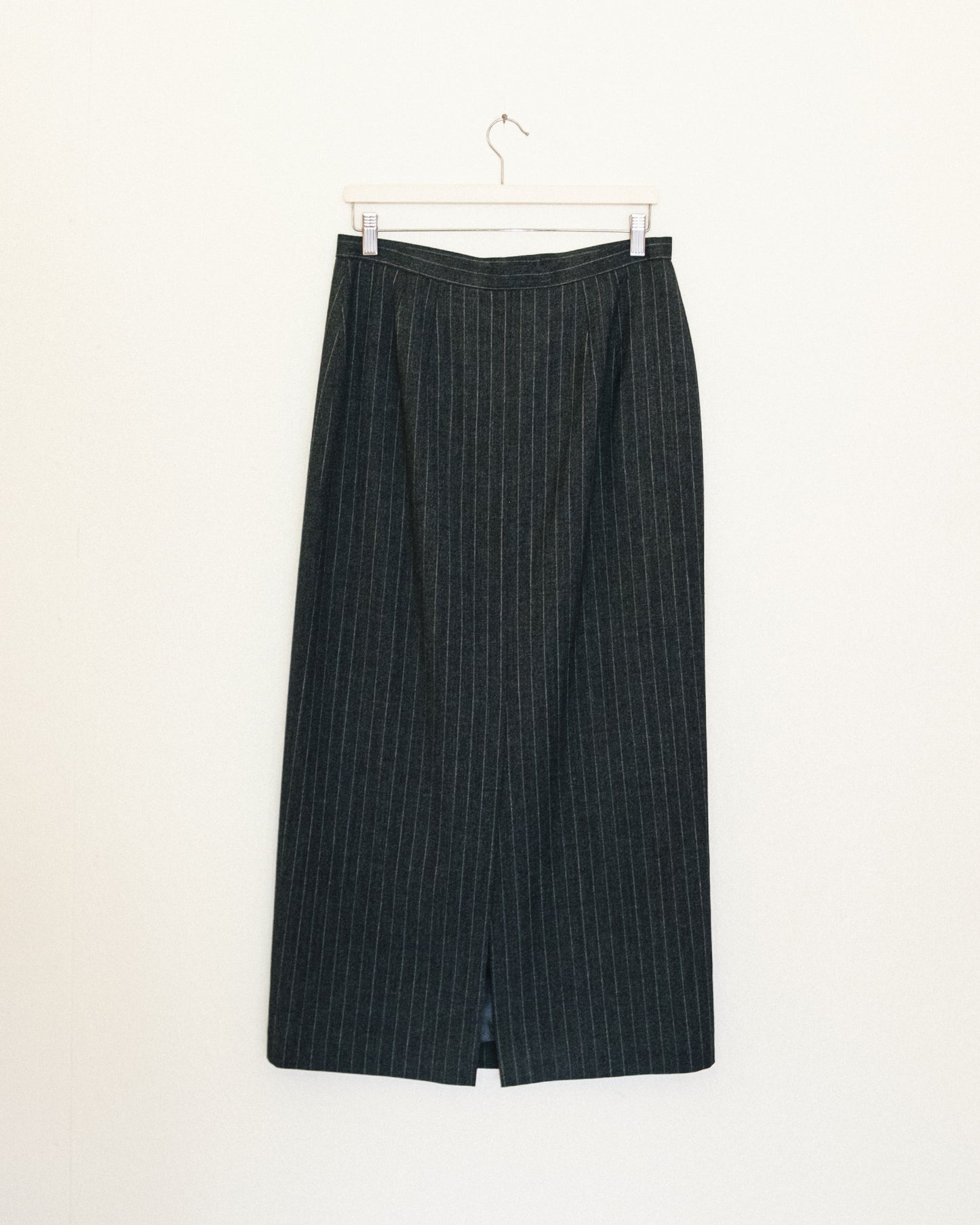 Charcoal Pin Stripe Midi Skirt