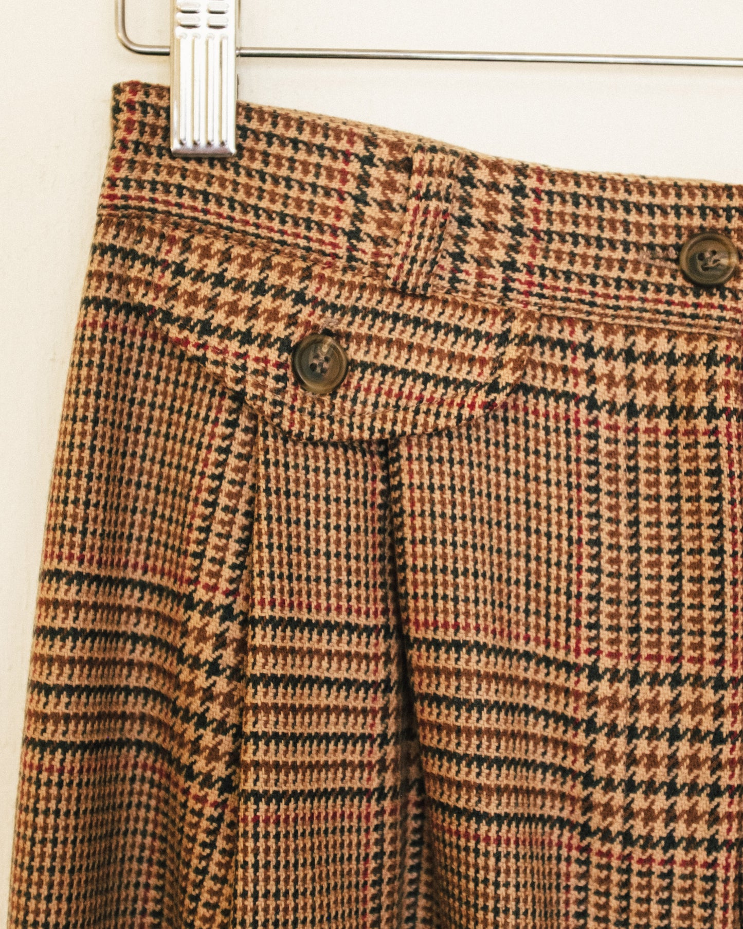 Checked Wool Midi Skirt