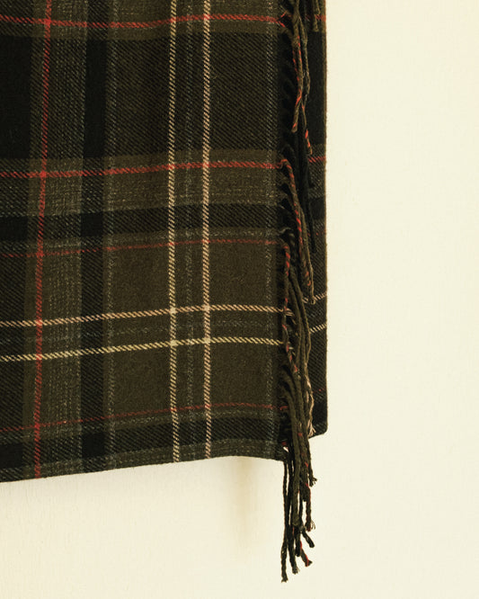 Olive Plaid Wrap Skirt