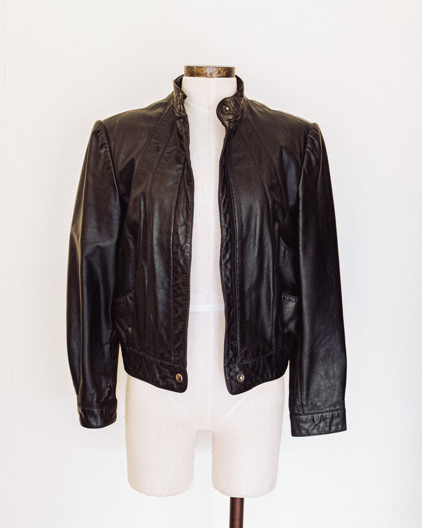 Noir Cropped Moto Jacket