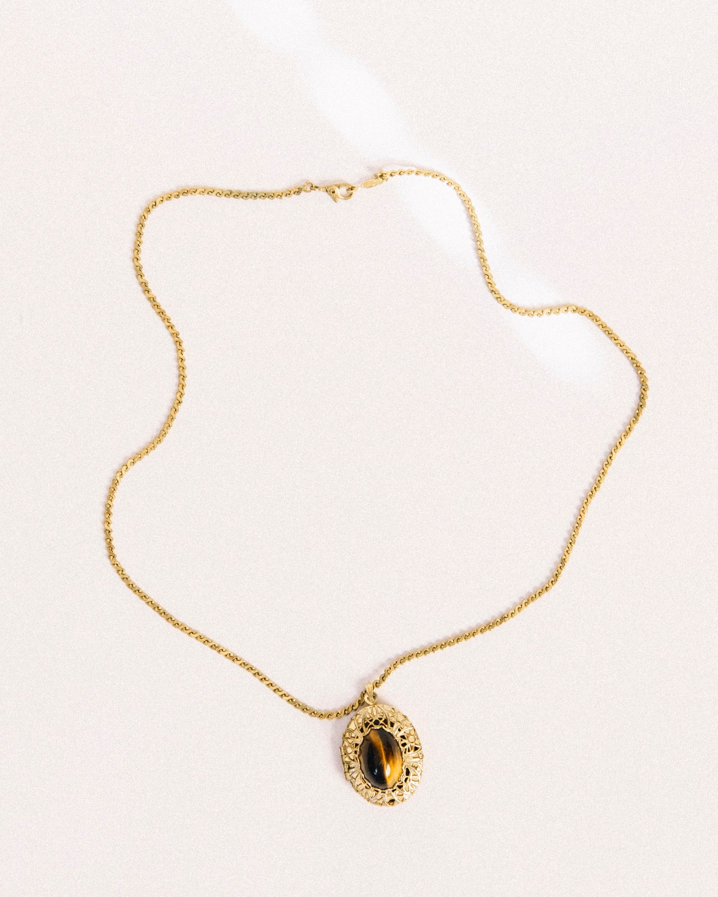 Tiger's Eye Locket Necklace