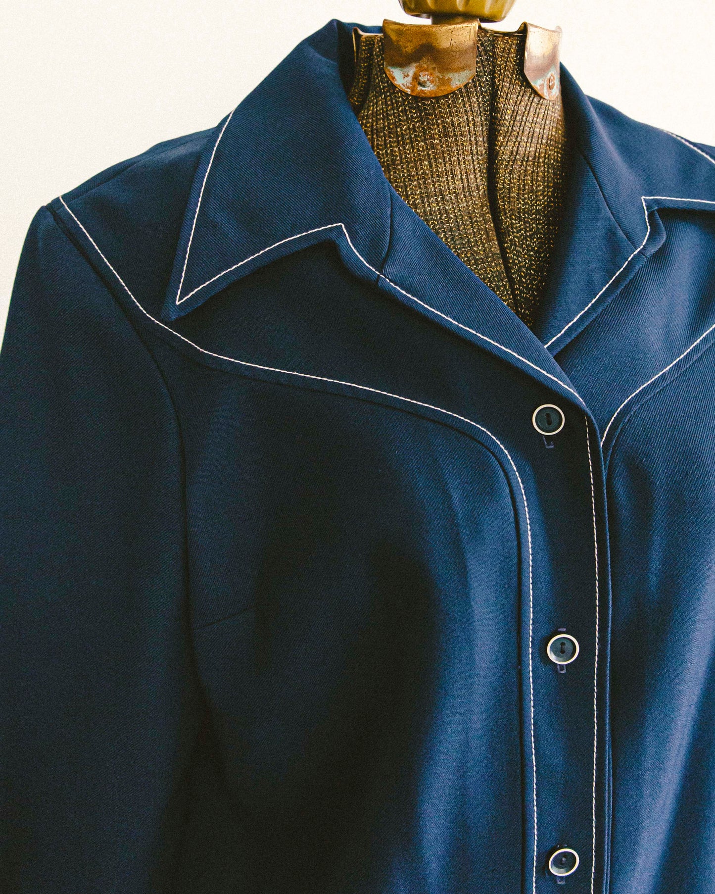 70's Contrast Stitch Shirt Jacket