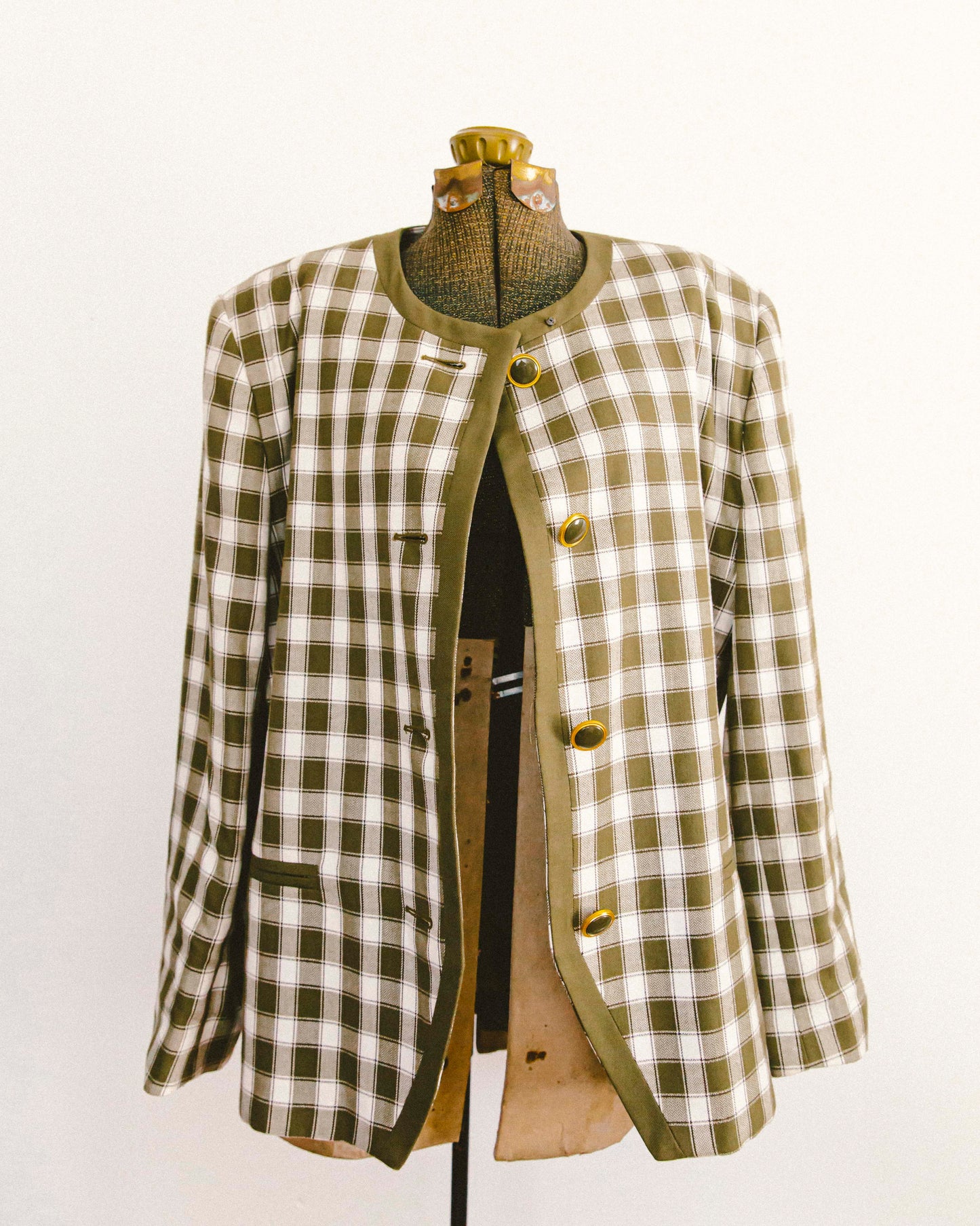 Olive Plaid Blazer
