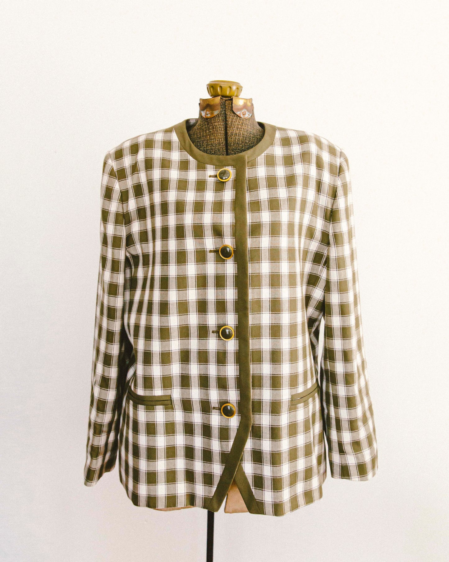 Olive Plaid Blazer
