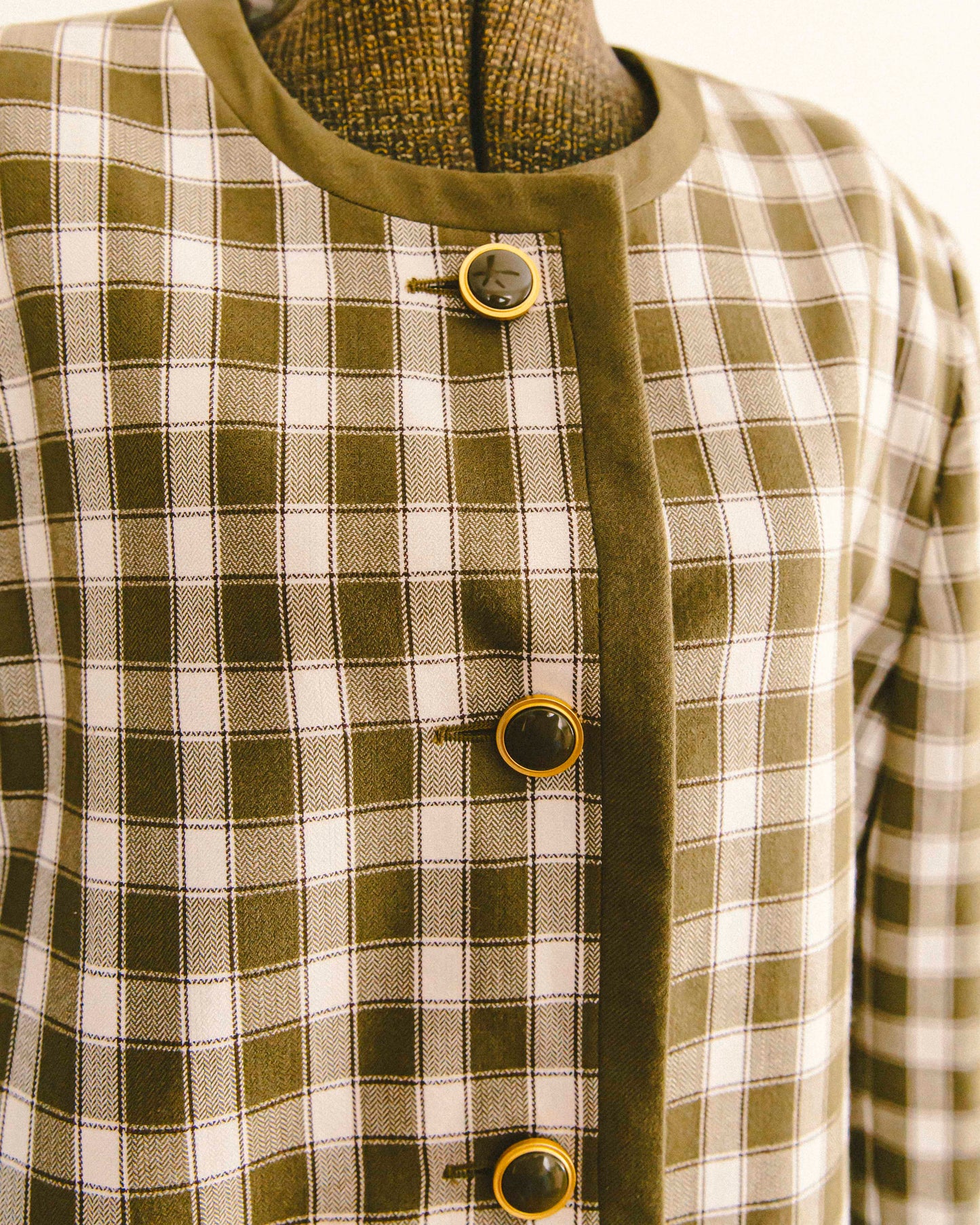 Olive Plaid Blazer