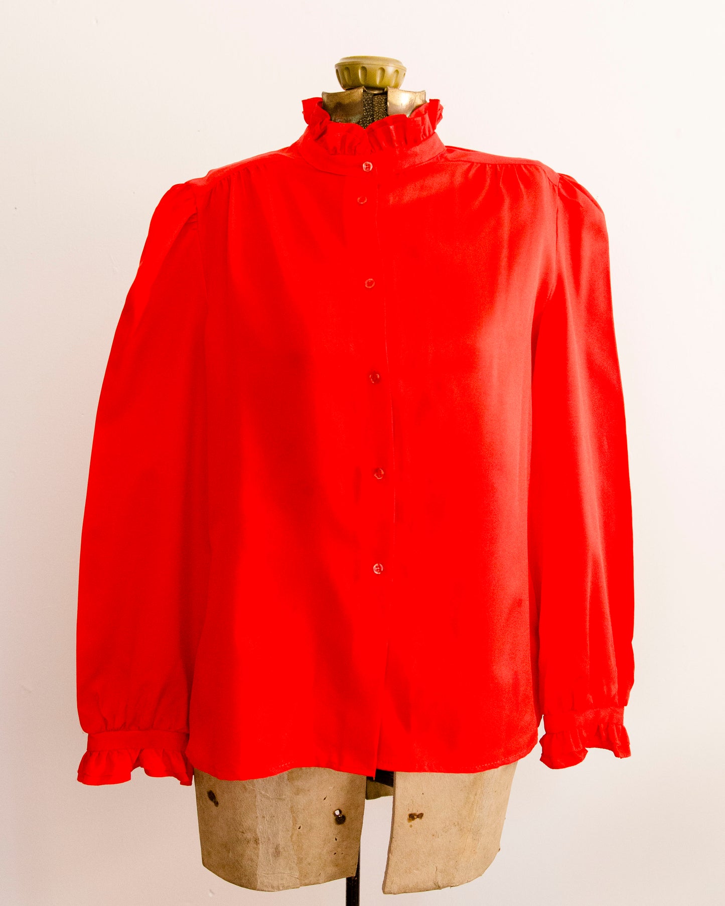 Red Ruffle Blouse