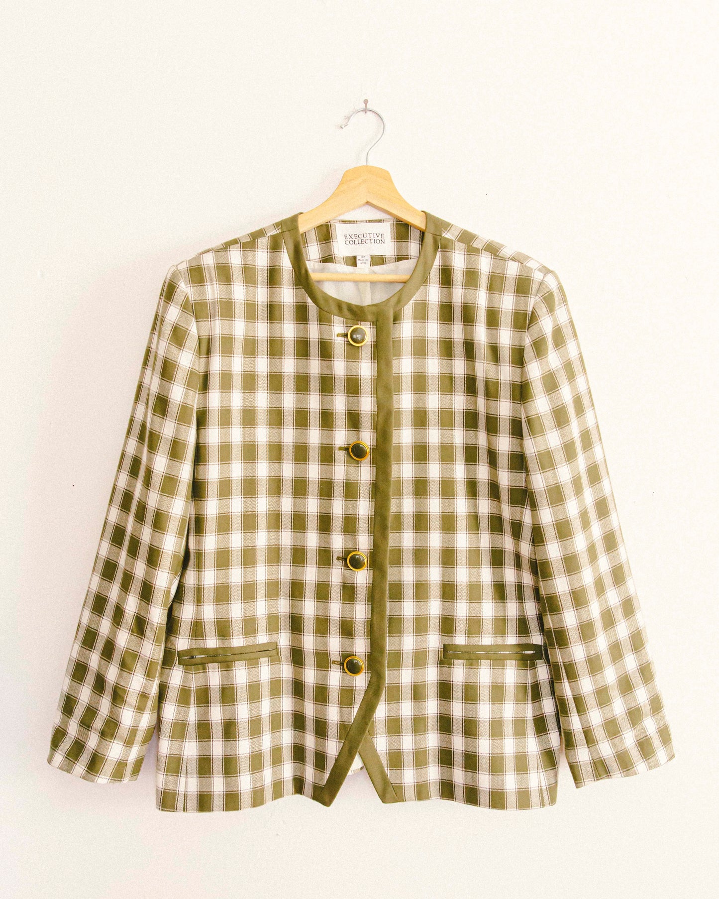 Olive Plaid Blazer