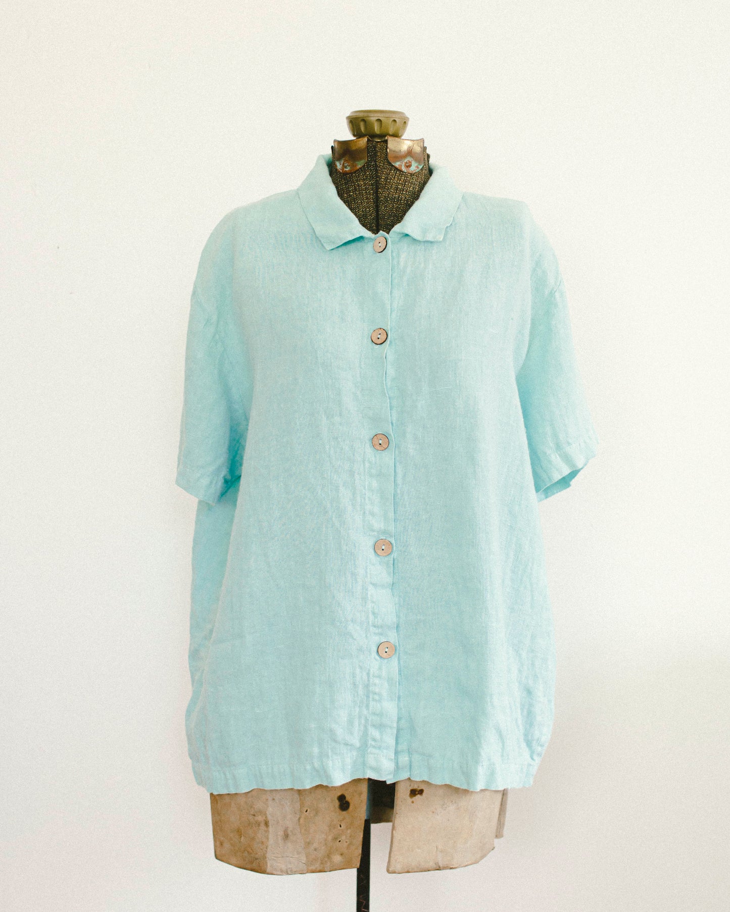 Aqua Linen Shirt