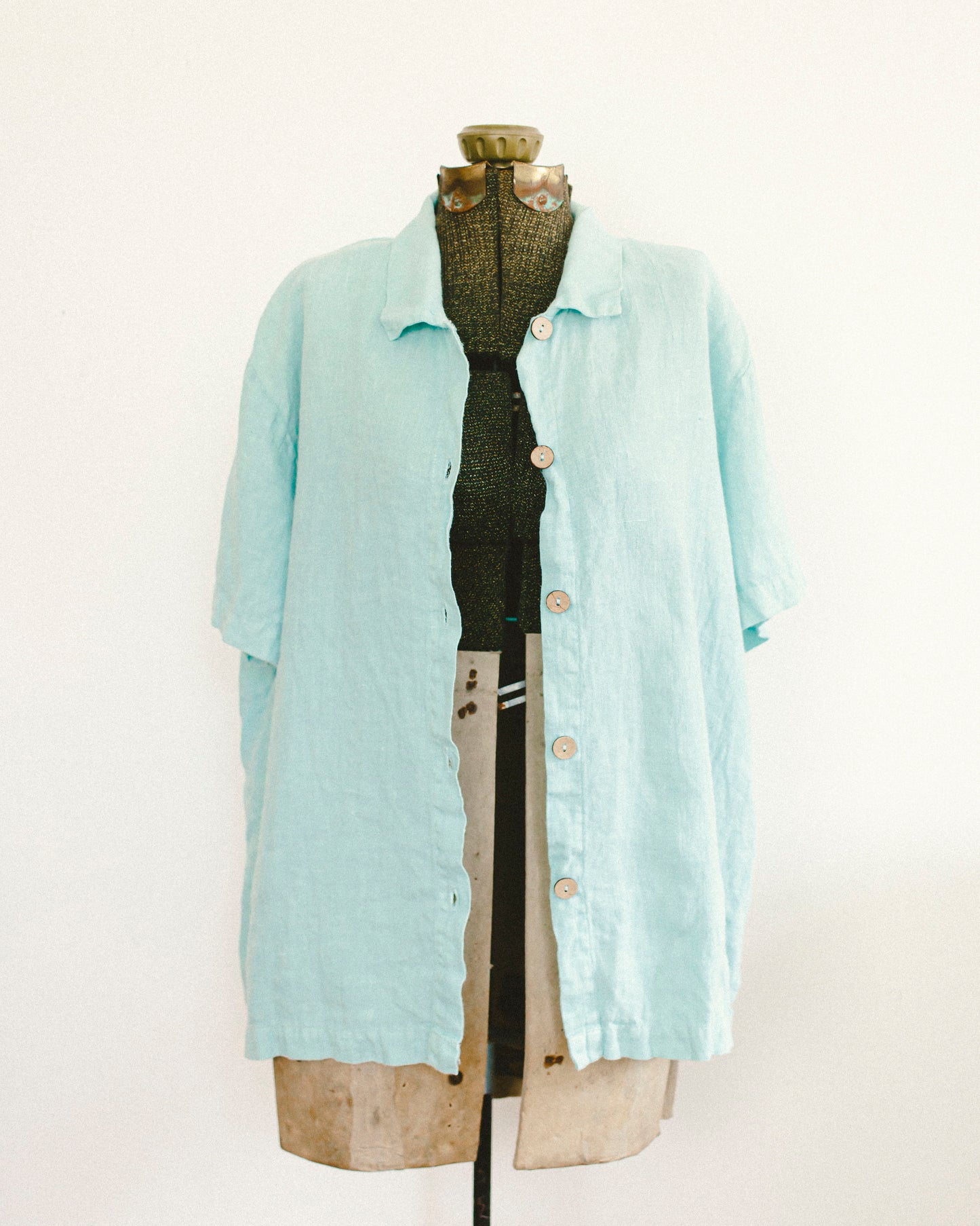 Aqua Linen Shirt
