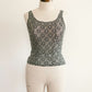 Silver Flower Mesh Top