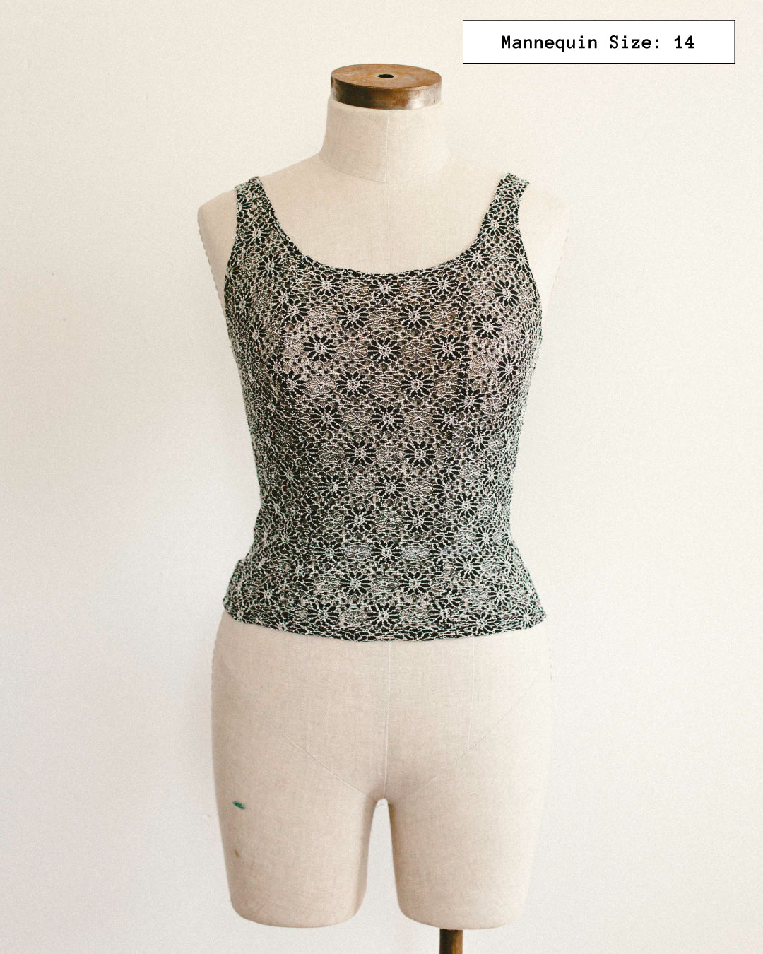 Silver Flower Mesh Top