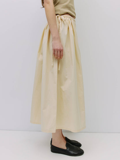 Poplin Midi Skirt - Ivory