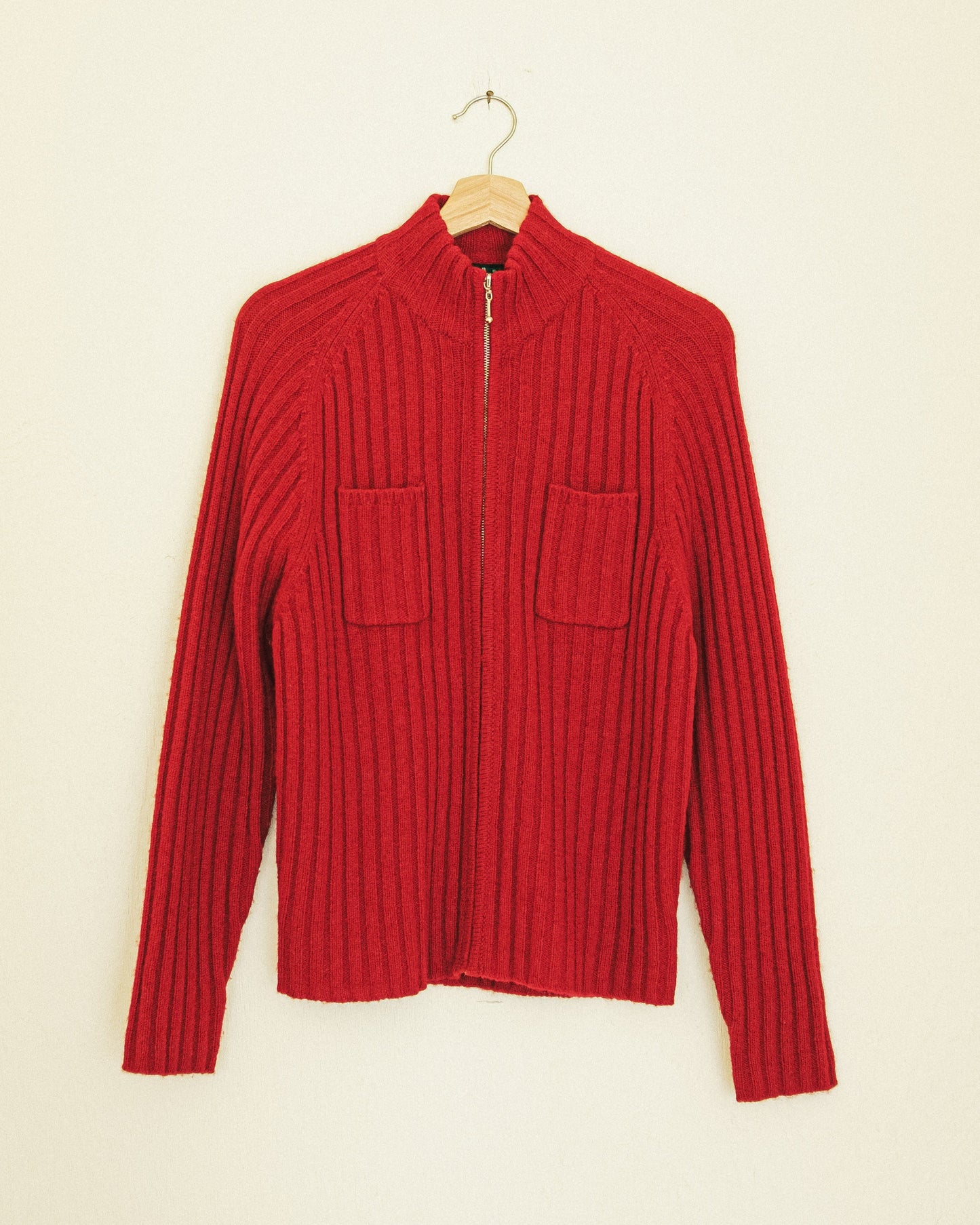 Cherry Wool Zip Up