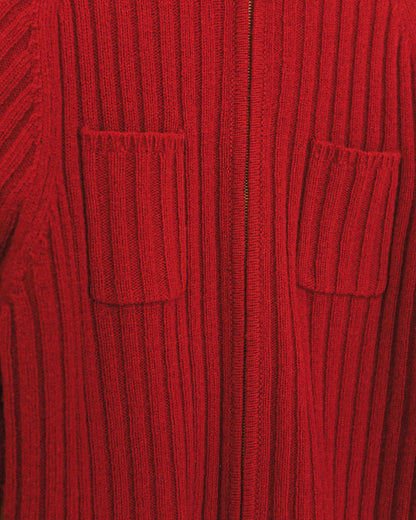 Cherry Wool Zip Up