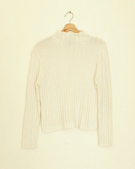 Ribbed Ivory Sweater
