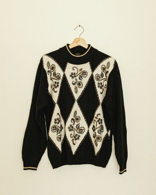 Beaded Argyle Sweater