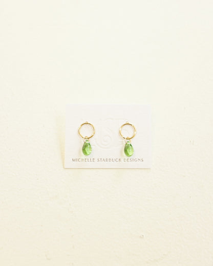 Peridot Glass Teardrop Studs