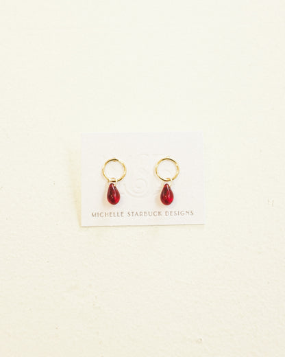 Oxblood Glass Teardrop Studs