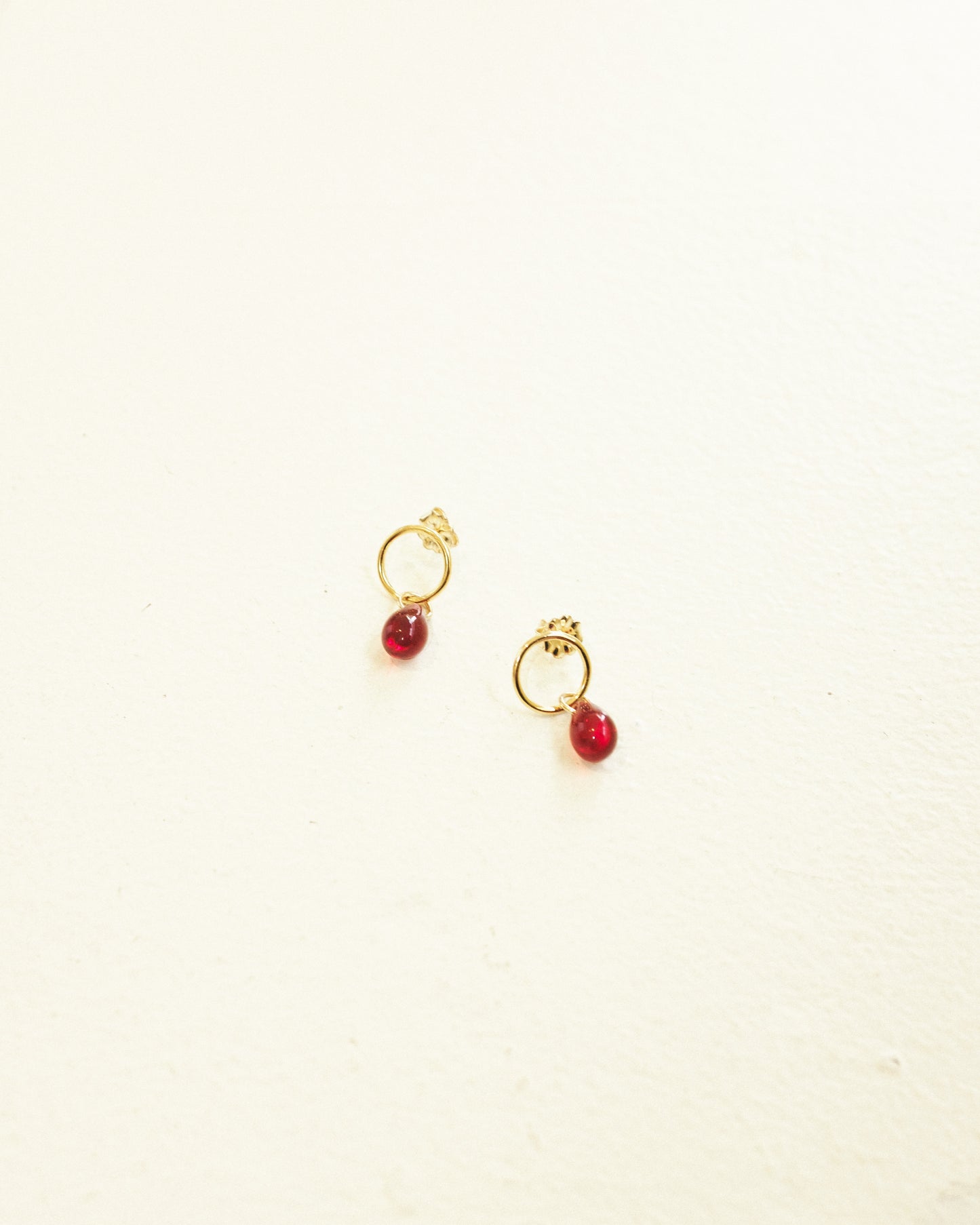 Oxblood Glass Teardrop Studs