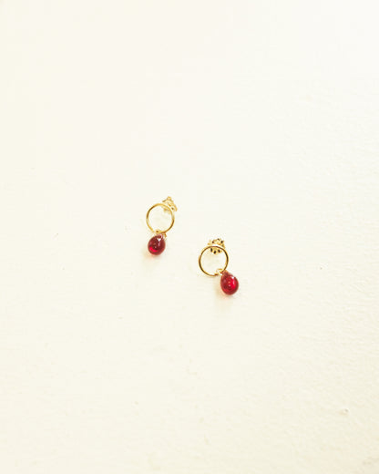 Oxblood Glass Teardrop Studs