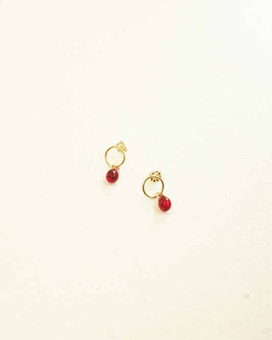 Oxblood Glass Teardrop Studs