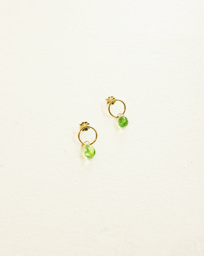 Peridot Glass Teardrop Studs