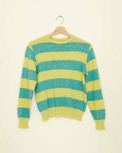 Lime Striped Mohair Sweater