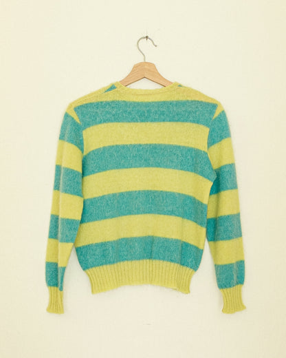 Lime Striped Mohair Sweater