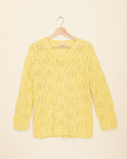 Yellow Open Weave Pullover