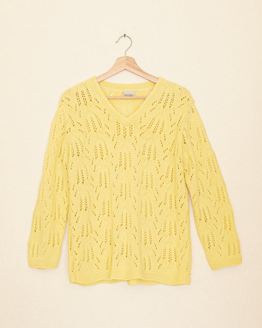 Yellow Open Weave Pullover