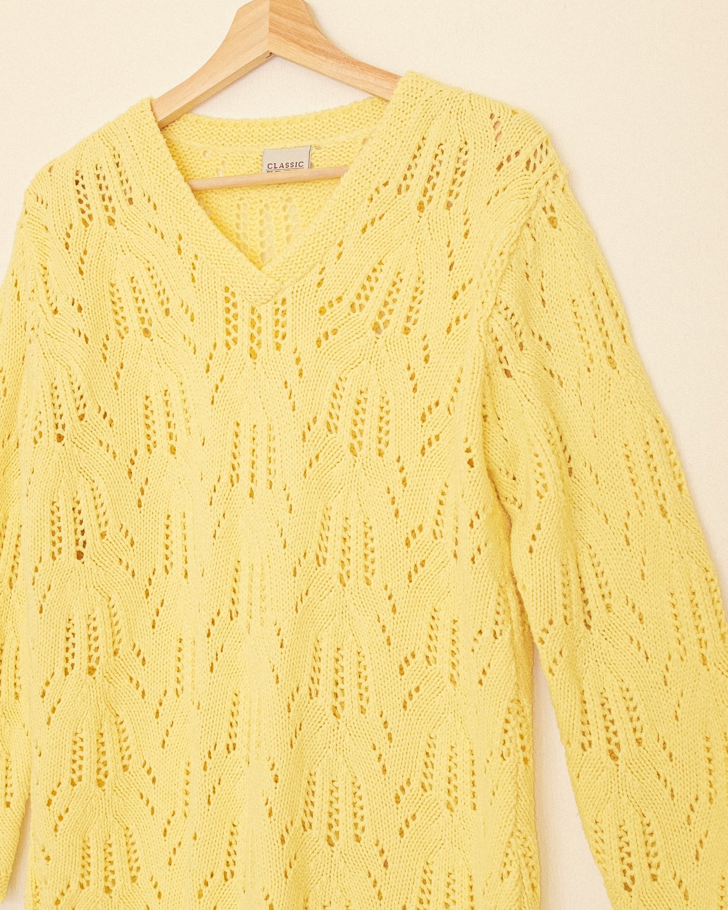 Yellow Open Weave Pullover