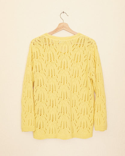 Yellow Open Weave Pullover