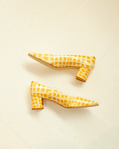 Yellow Croc Pumps 7.5N