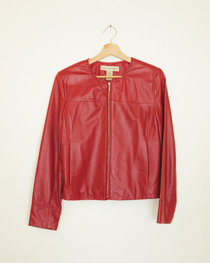 Y2k Cherry Leather Jacket
