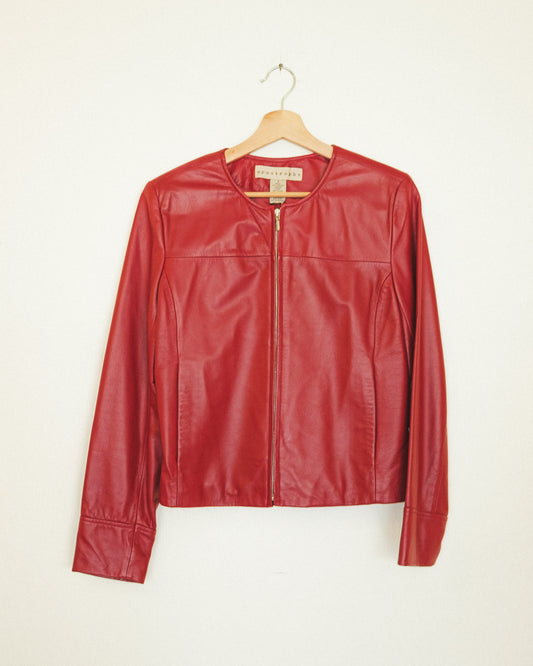 Y2k Cherry Leather Jacket