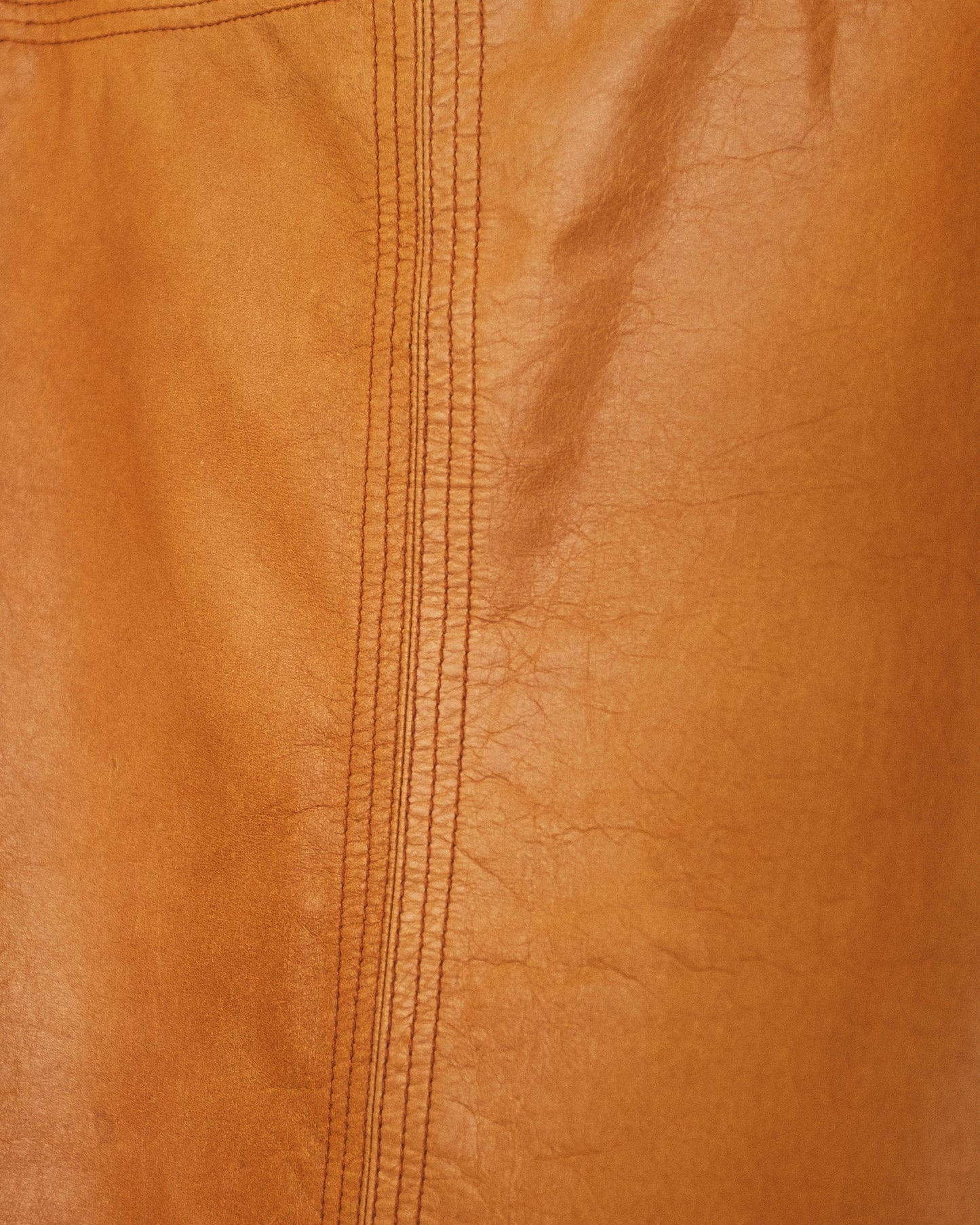 Chestnut Leather Skirt