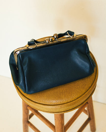 Navy Kiss-lock Handbag
