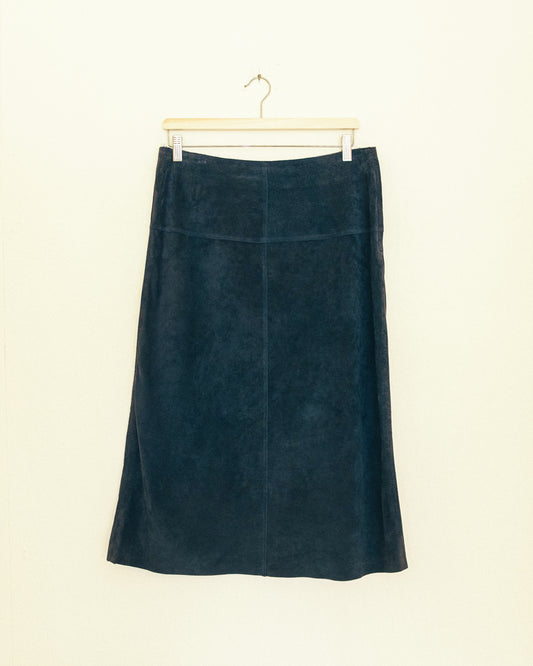 Navy Suede Skirt