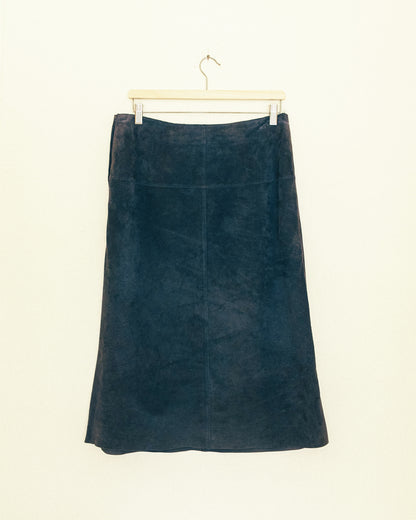 Navy Suede Skirt