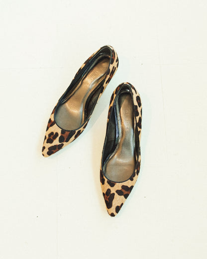 Leopard Pony Hair Kitten Heels 6.5