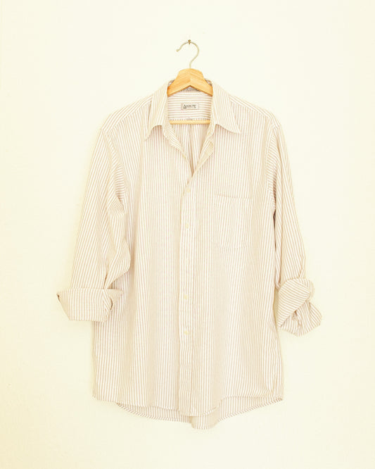 Boyfriend Button Up - Sand Stripe