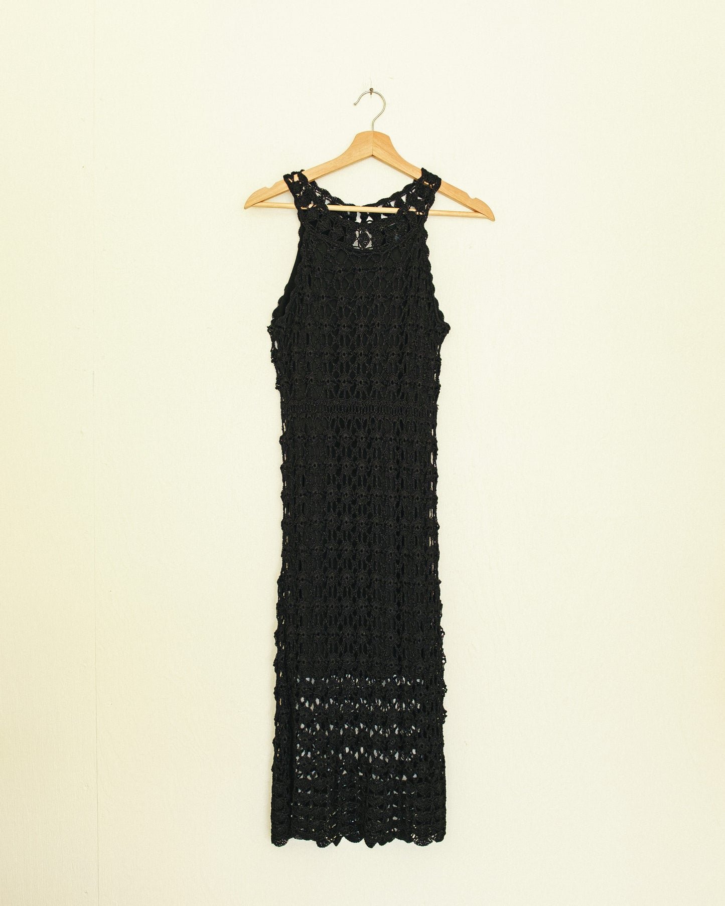 Noir Crochet Midi Dress