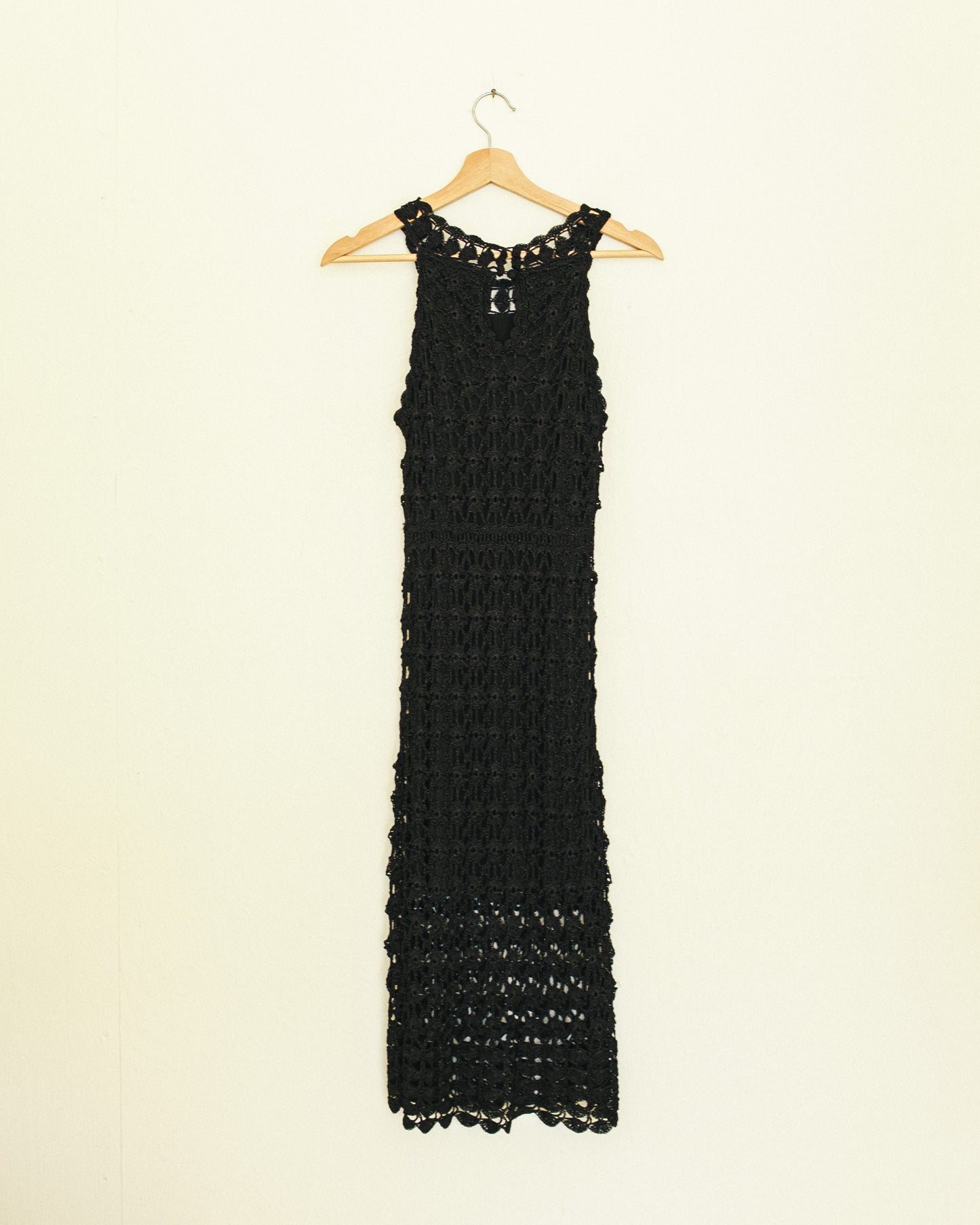 Noir Crochet Midi Dress