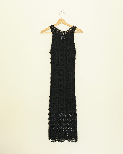 Noir Crochet Midi Dress